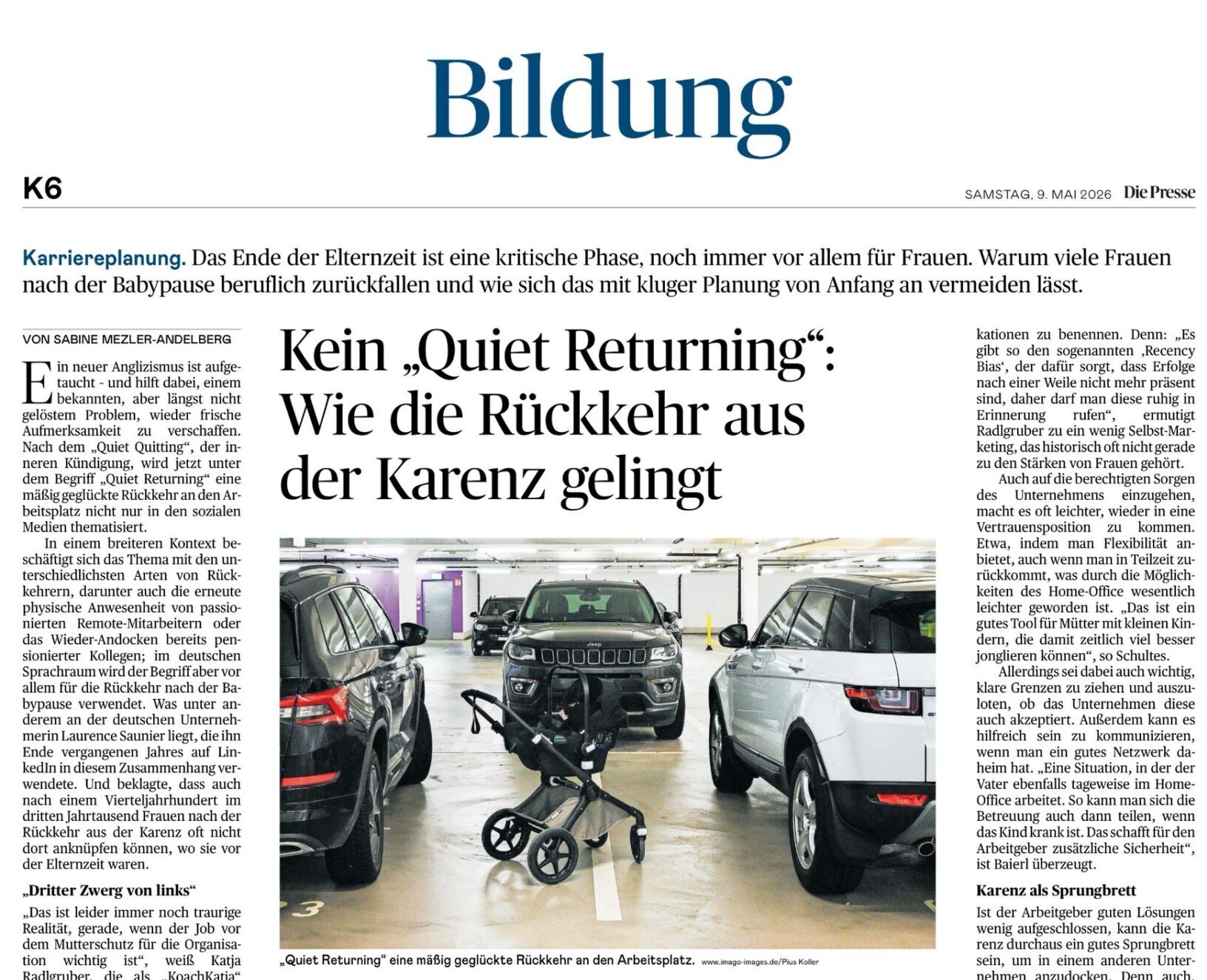 Kein "Quiet Returning": Wie die Rückkehr aus der Karenz gelingt